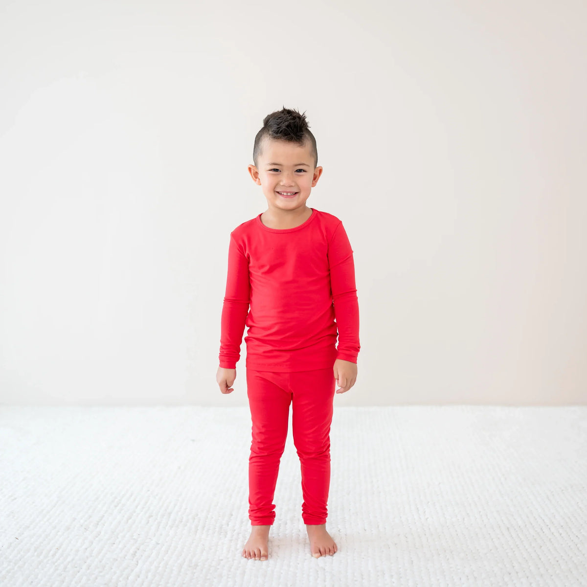 Long Sleeve Pajamas in Cardinal