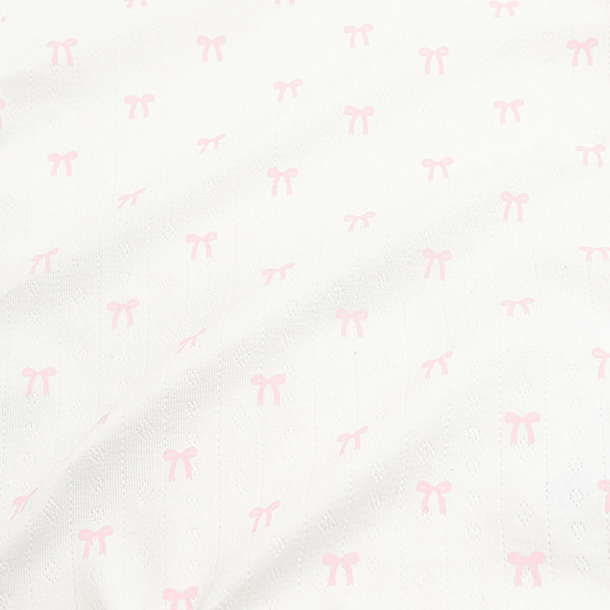 Pointelle Kimono Bodysuit in Sweet Pink Bow